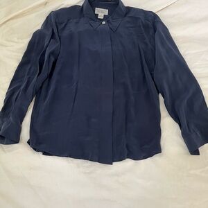 Midnight Blue Silk Shirt